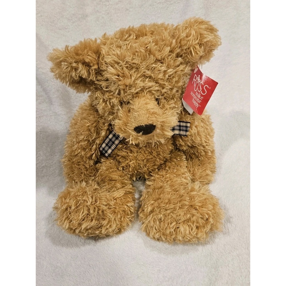 Russ Berrie Spriggs Plush Teddy Bear Large 15 Inch 25844P Tan Shaggy NWT